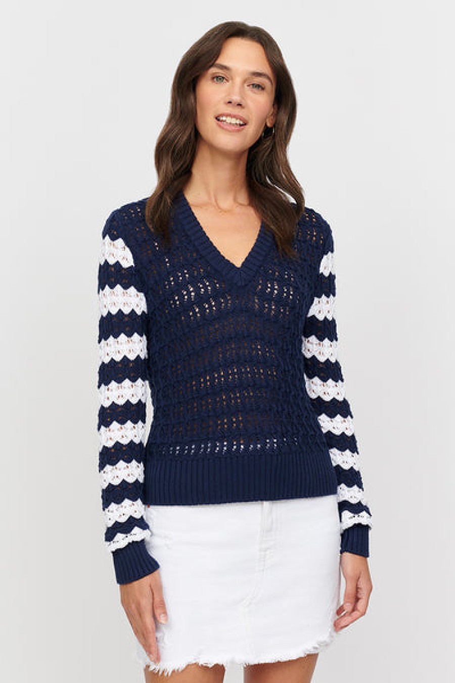 &Isla Florence Wave Stripe Vee Ss24