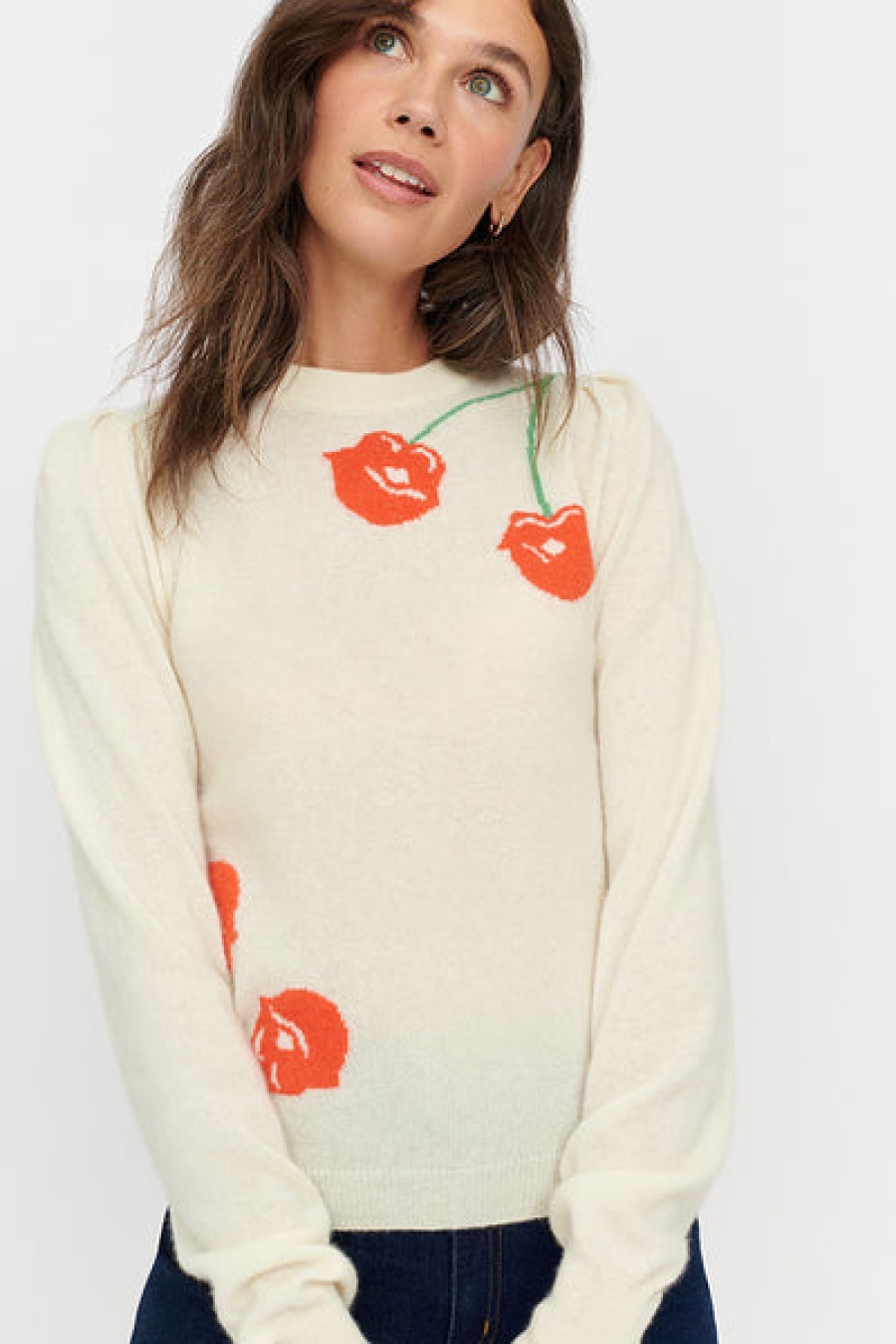 &Isla Cherry Lip Intarsia Crew Ss24