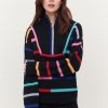 &Isla Conner Striped Half Zip Mock Aw22