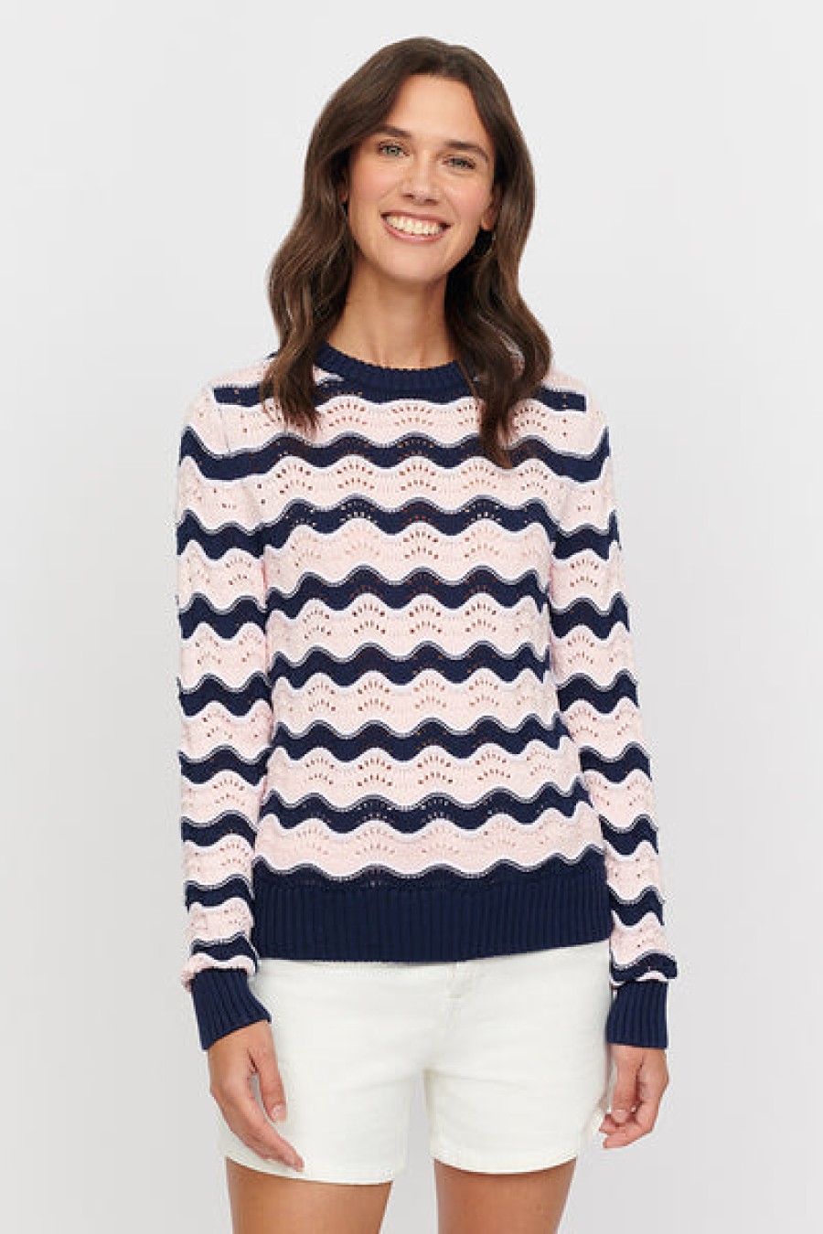 &Isla Levi Wave Stripe Crew Ss24