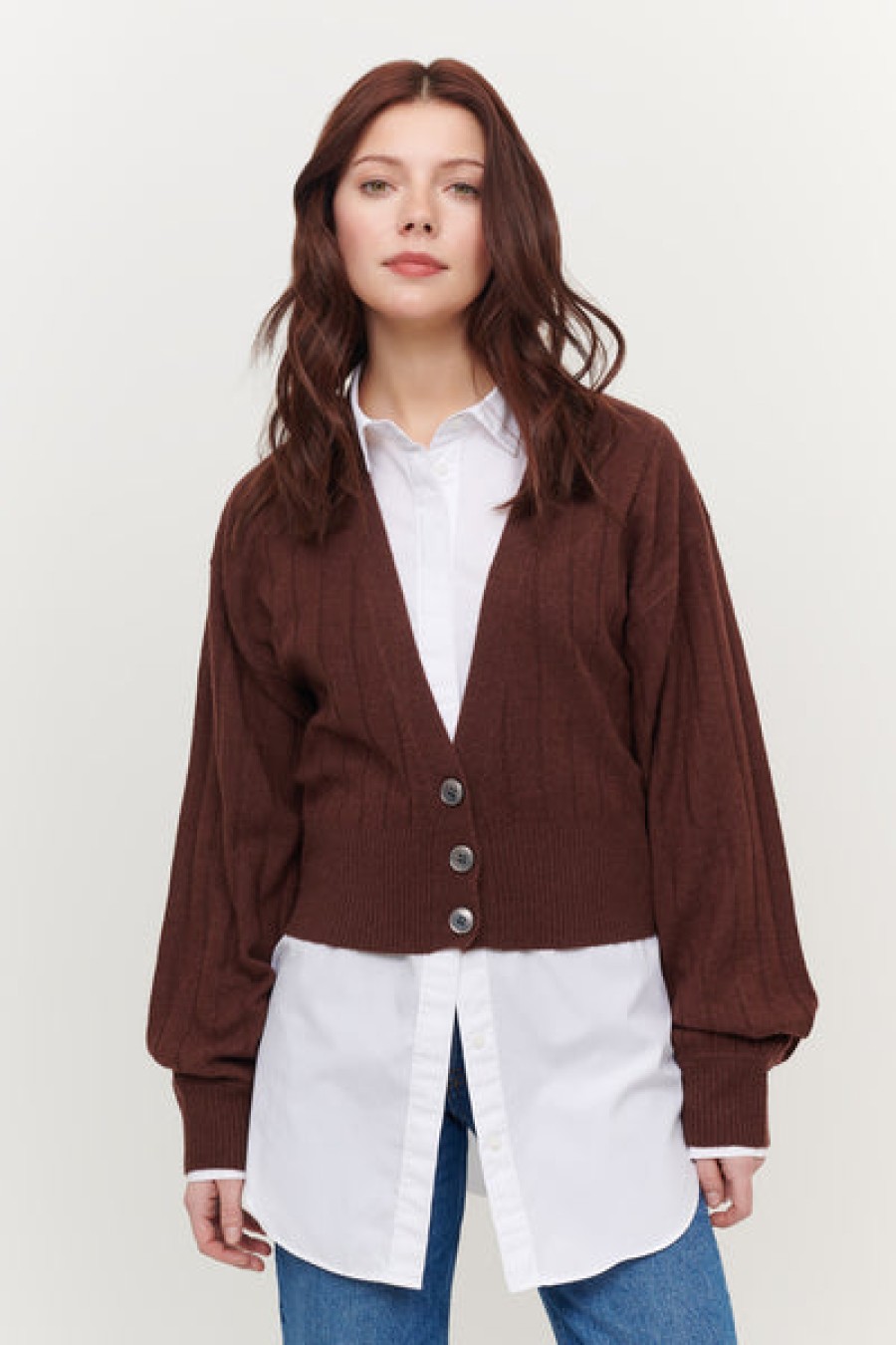 &Isla Gigi Blouson Vee Cardigan Aw23