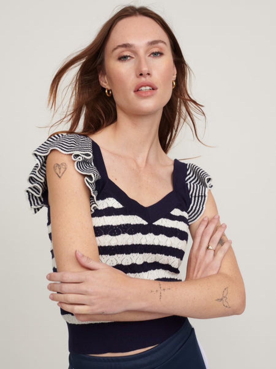 &Isla Margot Stripe Cap Sleeve Ss22