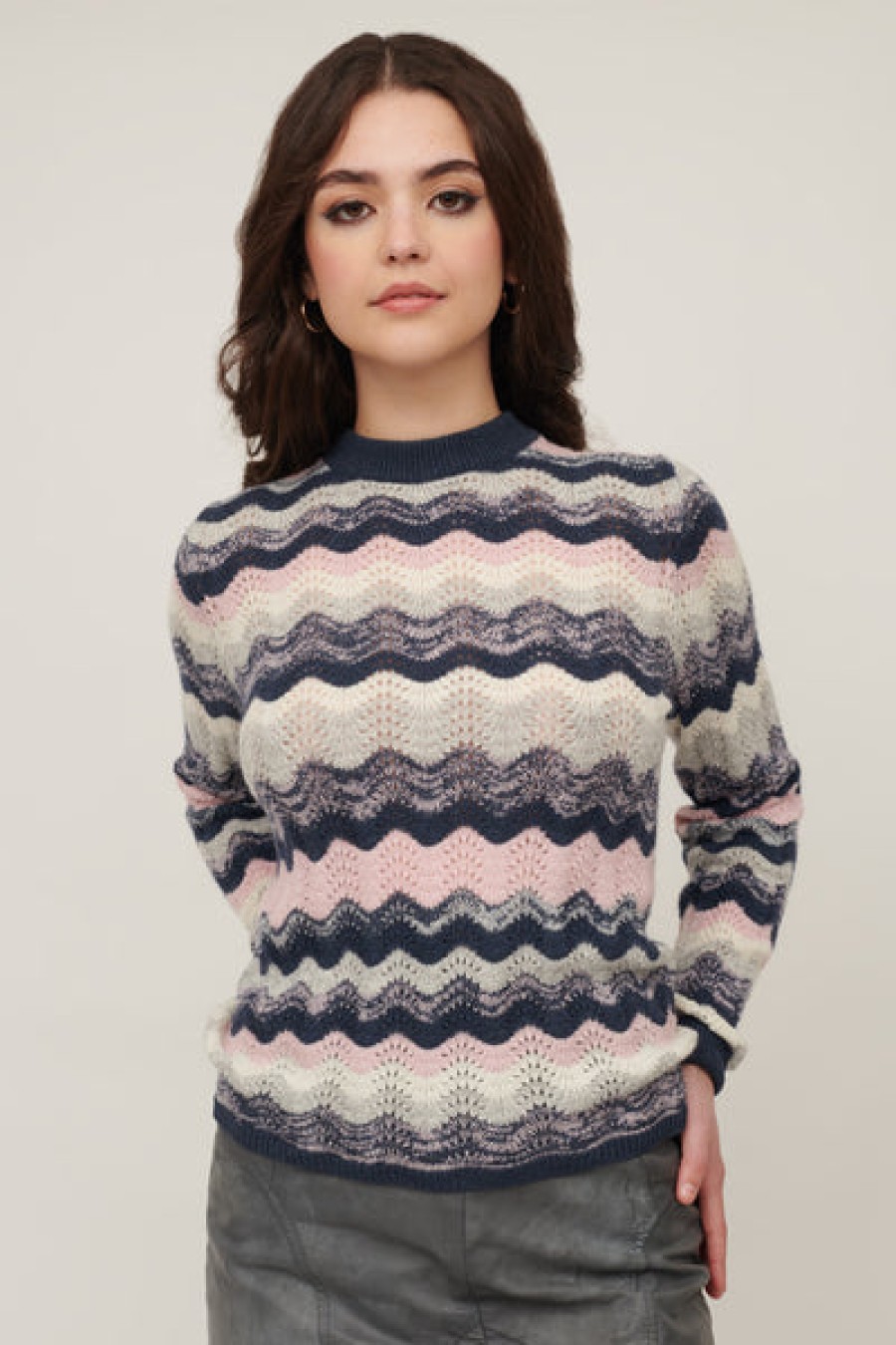 &Isla Cerys Wave Stripe Crew Aw22