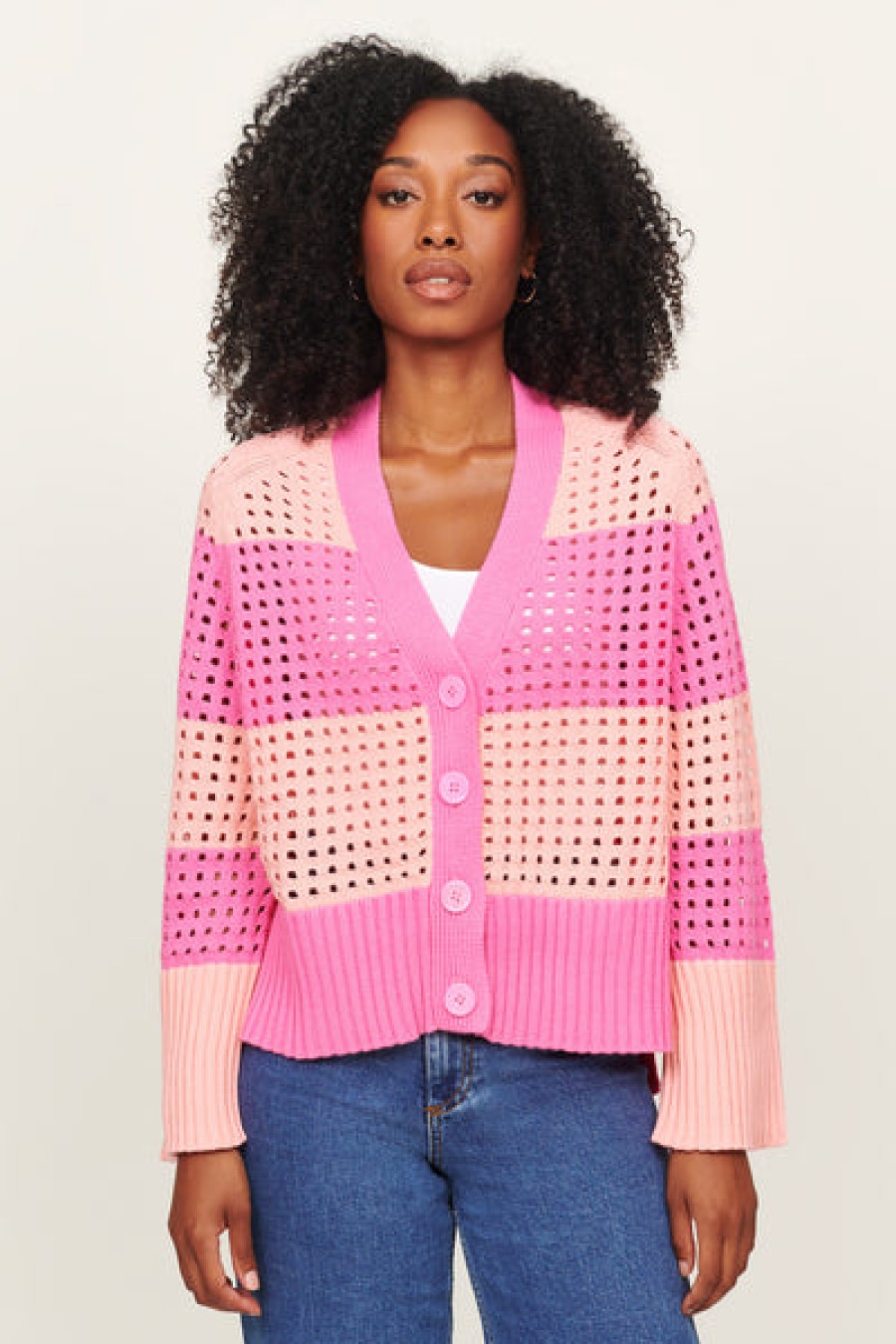 &Isla Bella Colorblock Vee Cardigan Ss23