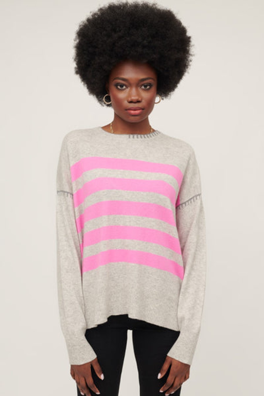 &Isla Whip Stitch Stripe Crew Aw21