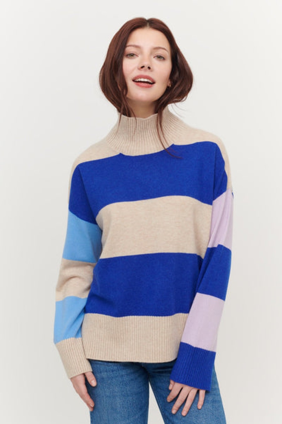 &Isla Sadie Colorblock Striped Funnel Aw23