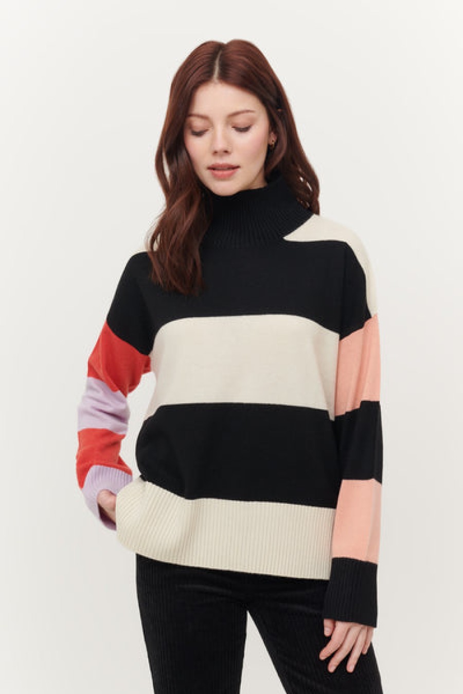 &Isla Sadie Colorblock Striped Funnel Aw23