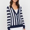 &Isla Lily Wave Stripe Vee Cardigan Ss24