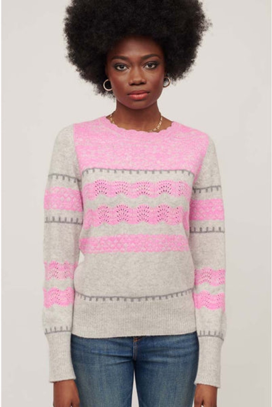 &Isla Aiden Lace Stripe Crew Aw22