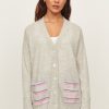 &Isla Arya Slouchy Pocket Stripe Vee Cardigan Ss23