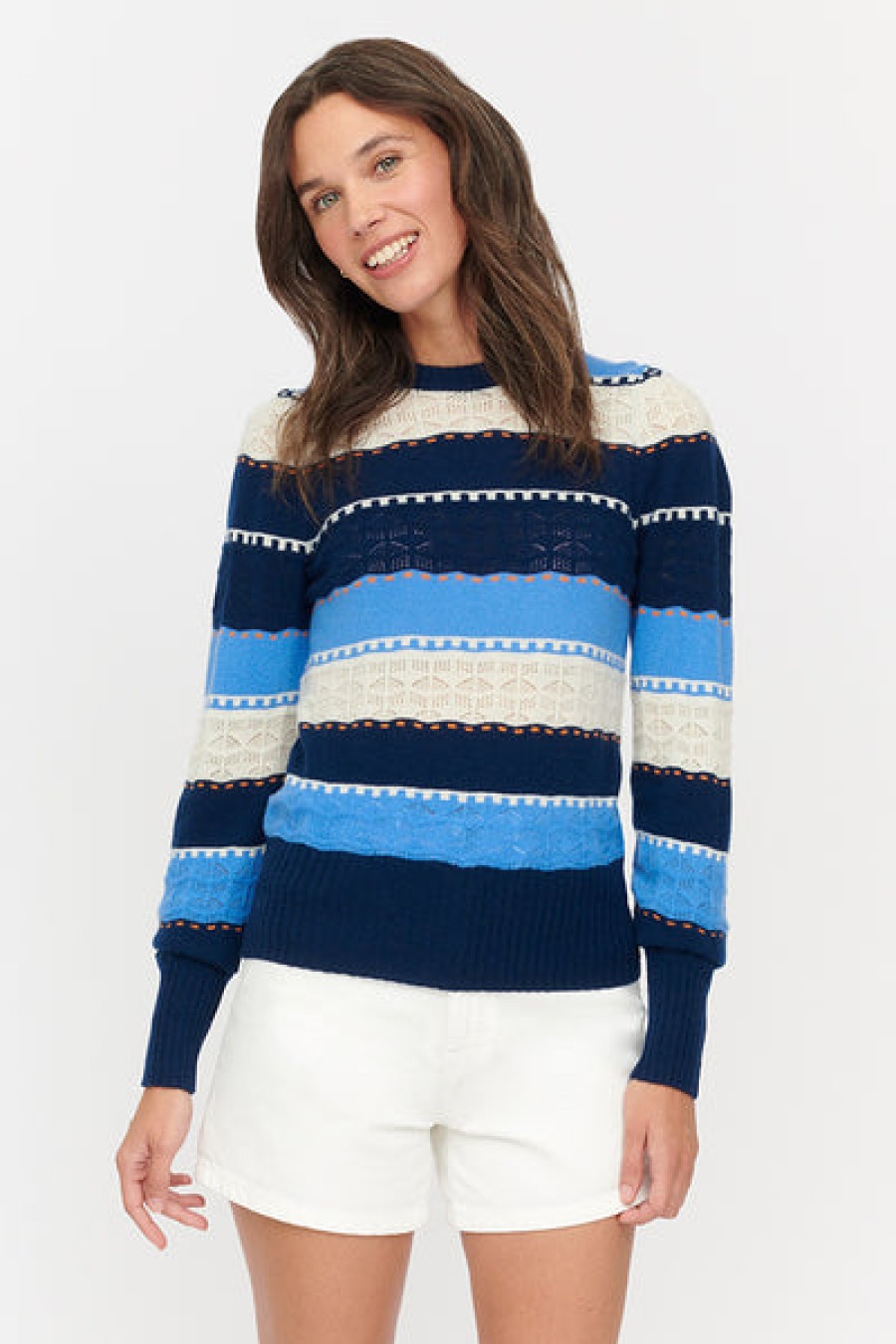 &Isla Myla Lace Stripe Crew Ss24